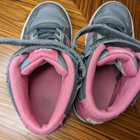 Dc pure high tops grey pink girls sneakers 12.5 us @S7 - Picture 6 of 9